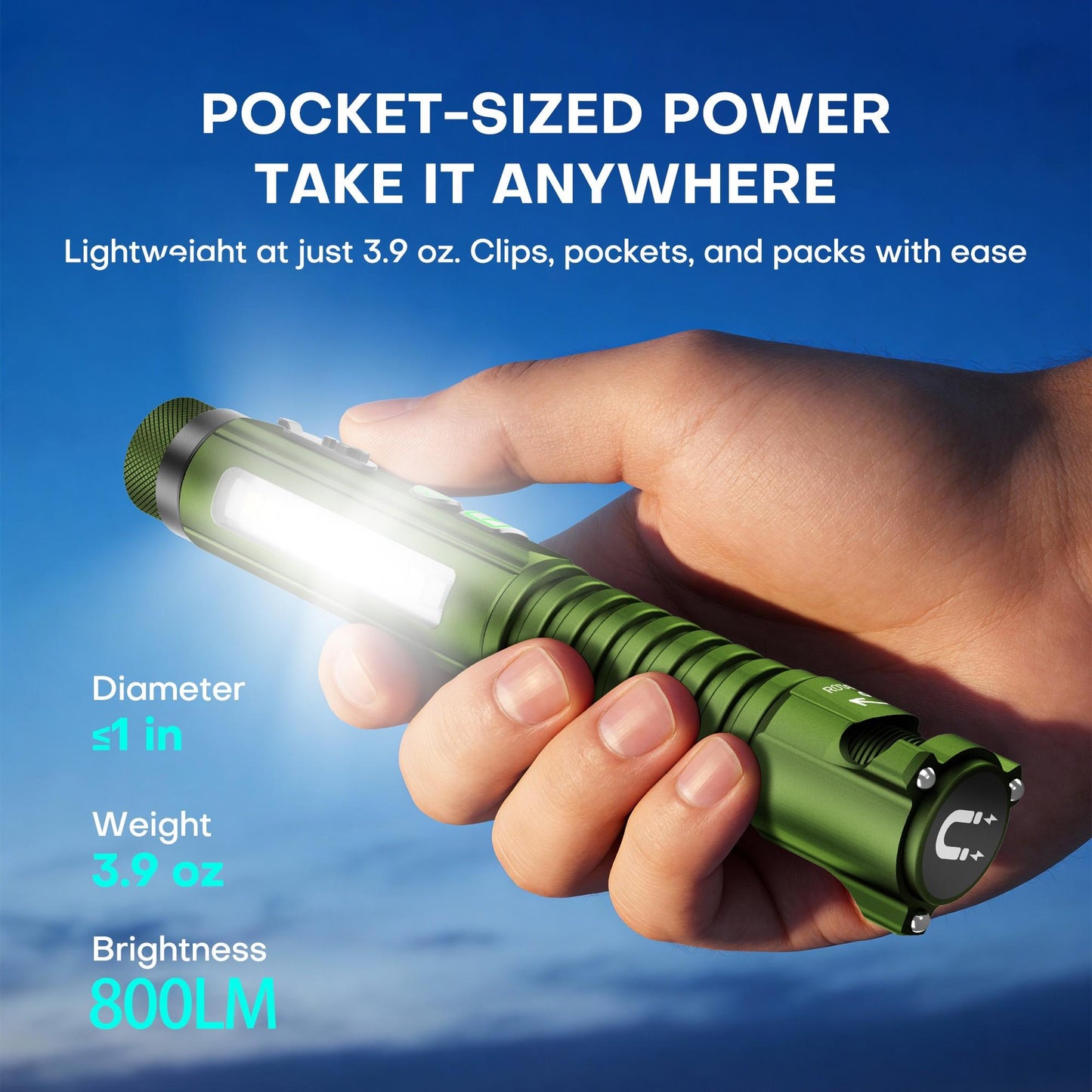 🔦 Tactical 800LM Rechargeable EDC Flashlight Multi-Tool