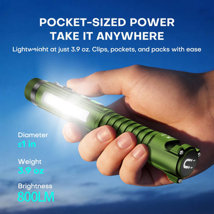 🔦 Tactical 800LM Rechargeable EDC Flashlight Multi-Tool