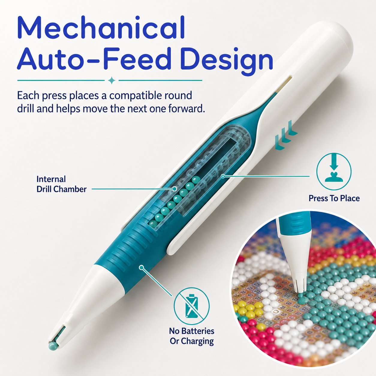 💎 AutoFeed Wax-Free Diamond Painting Pen