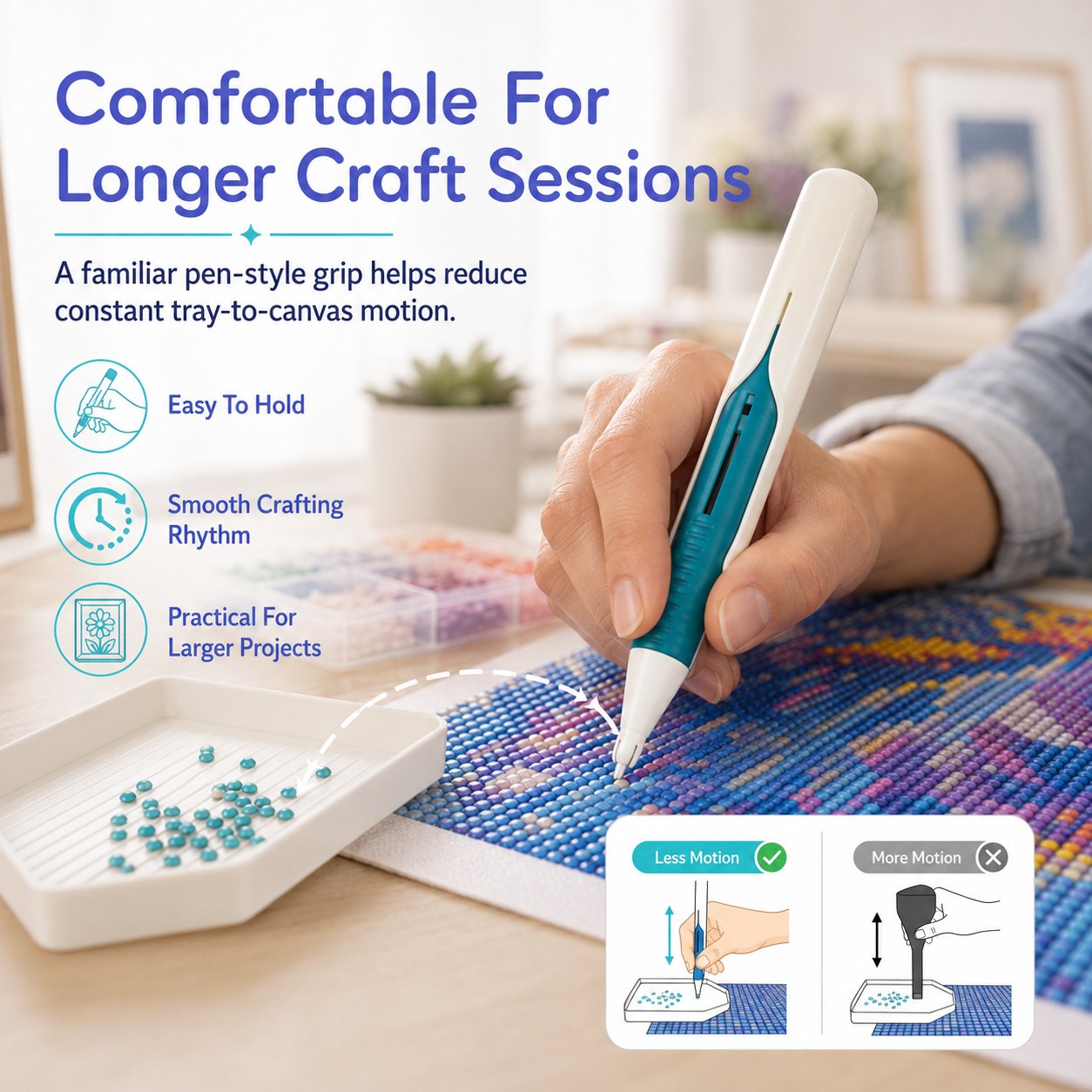 💎 AutoFeed Wax-Free Diamond Painting Pen