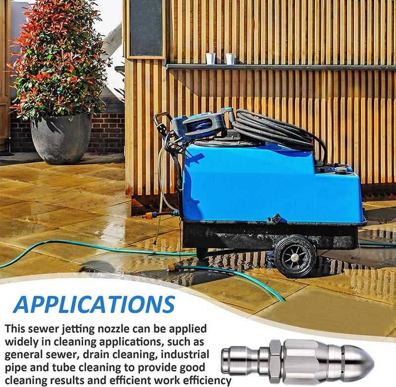 💦 HydroJet 7-Port High-Pressure Sewer Cleaning Nozzle