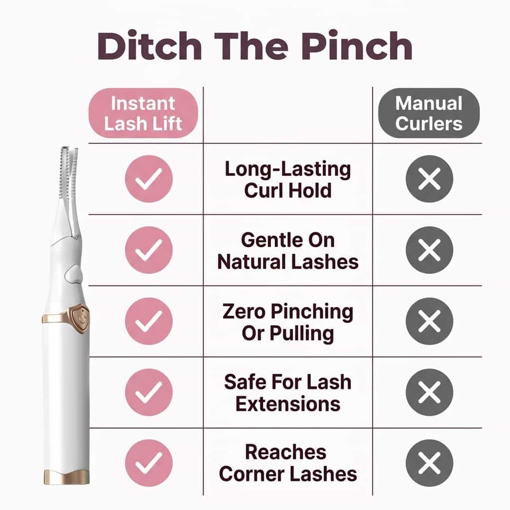 Pain-Free Instant Lash Curler – Curls That Last All Day ✨👁️