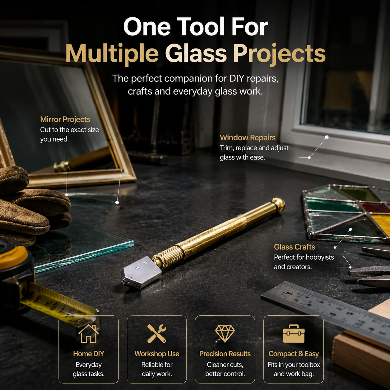 🔧 ScoreCraft Diamond Glass Cutter