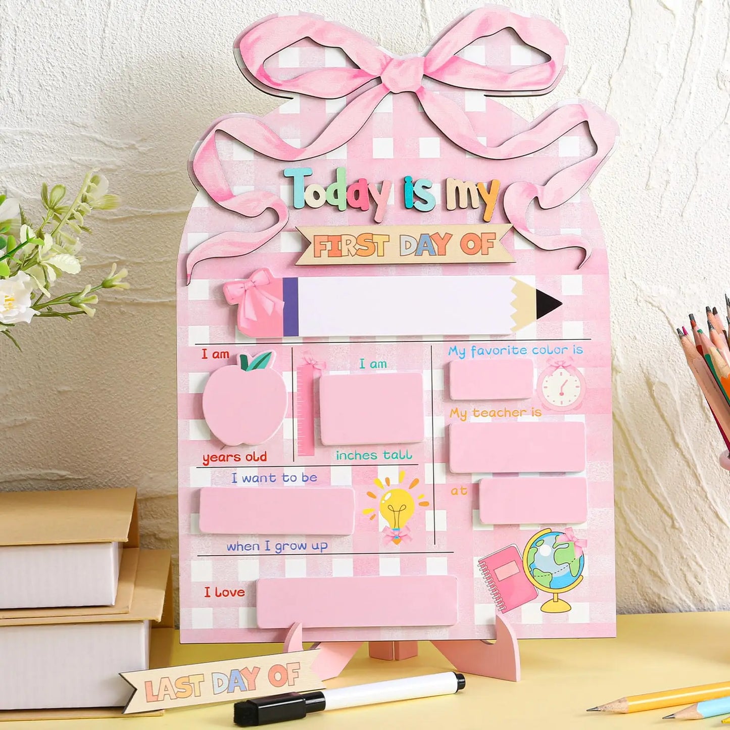 ✏️ Reusable Wooden First & Last Day of School Memory Board