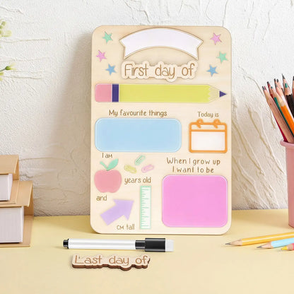 ✏️ Reusable Wooden First & Last Day of School Memory Board