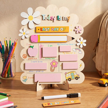 ✏️ Reusable Wooden First & Last Day of School Memory Board
