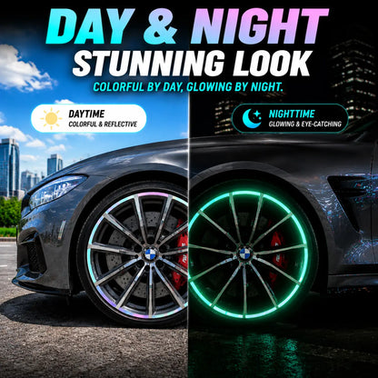 💎 Cyber Neon Glow Wheel Rim Reflective Stickers – Universal Fit for Cars & SUVs 🚘✨