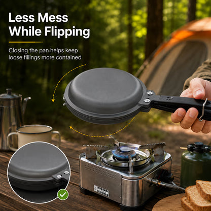 🍳 Double-Sided Frying Pan – Close, Flip & Cook With Ease