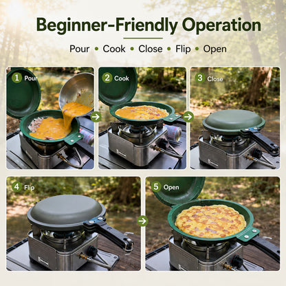 🍳 Double-Sided Frying Pan – Close, Flip & Cook With Ease