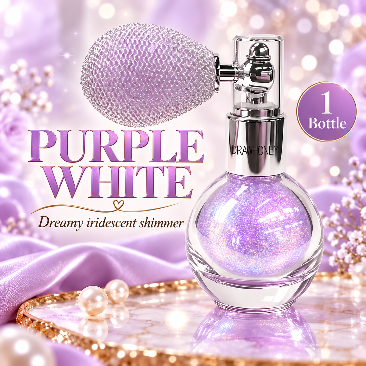 Vintage Squeeze-Bulb Shimmer Glow Spray – Fine Mist Sparkle in 4 Shades