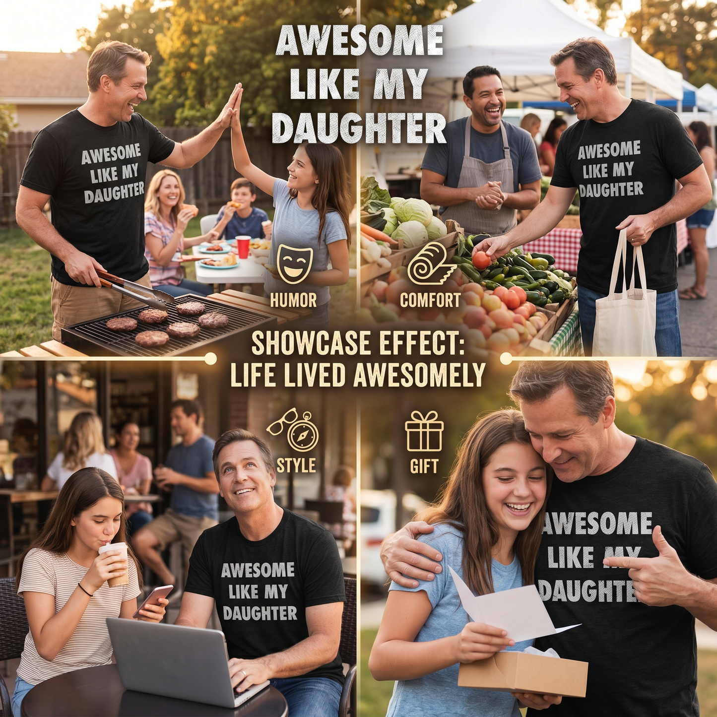 Men's "Awesome Like My Daughter" Funny Graphic T-Shirt