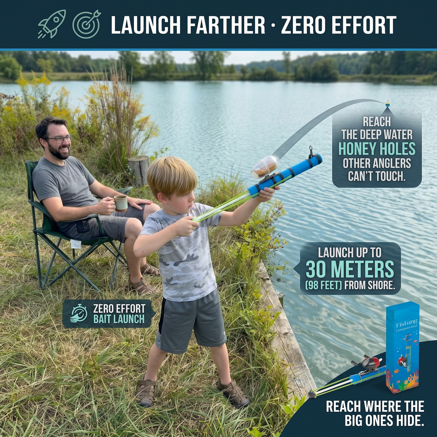 🐟Long-Range Fishing Catapult Attachment | Cast 30M✨