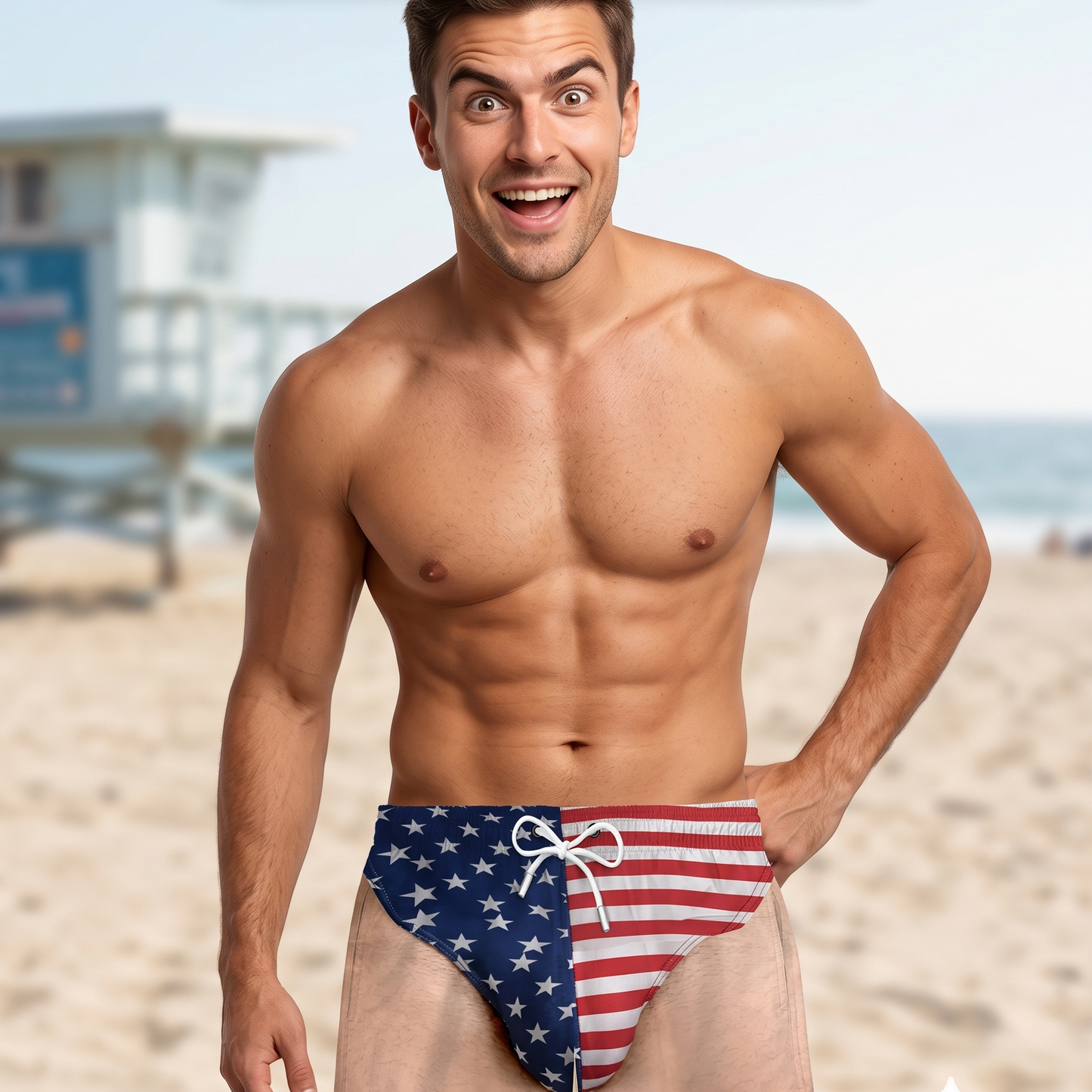 🌴Custom American Flag Illusion Beach Shorts | Funny Gift S-5XL👀