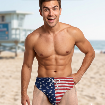 🌴Custom American Flag Illusion Beach Shorts | Funny Gift S-5XL👀