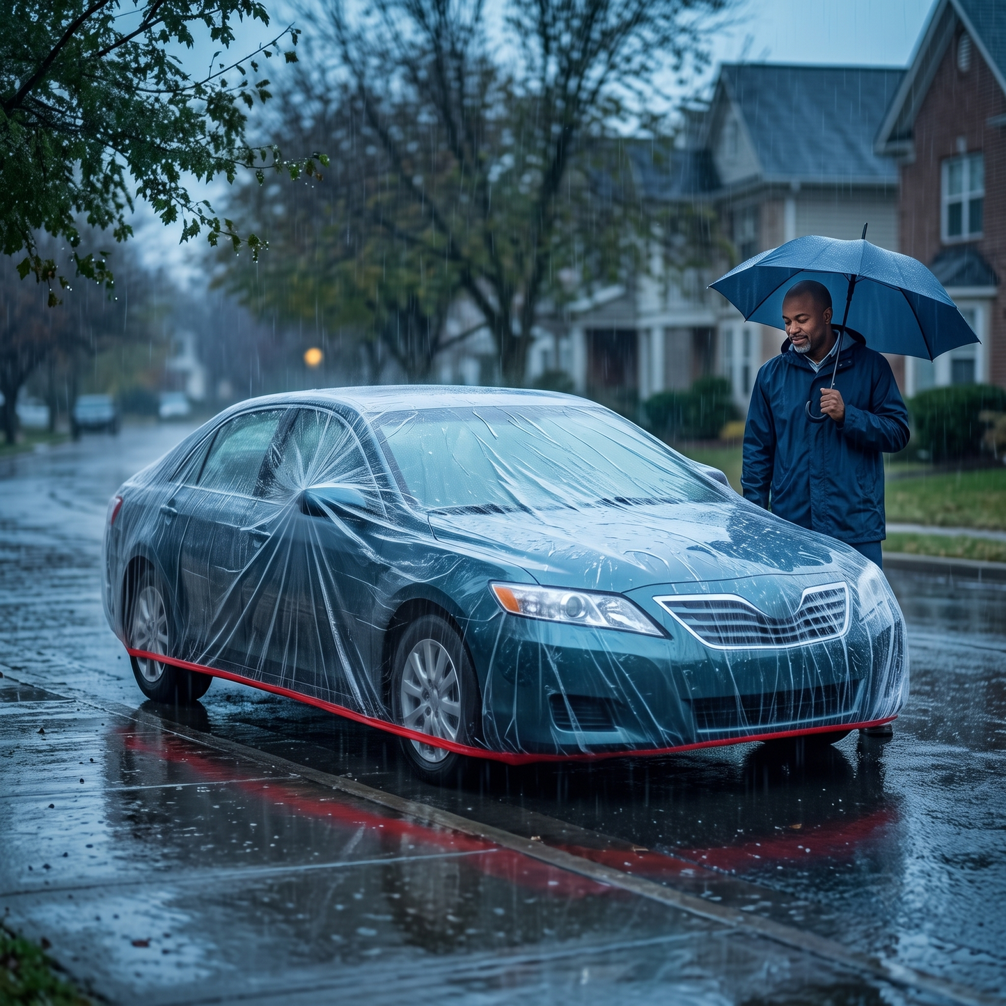 Clear Disposable Car Cover - All-Weather Waterproof PE Protection