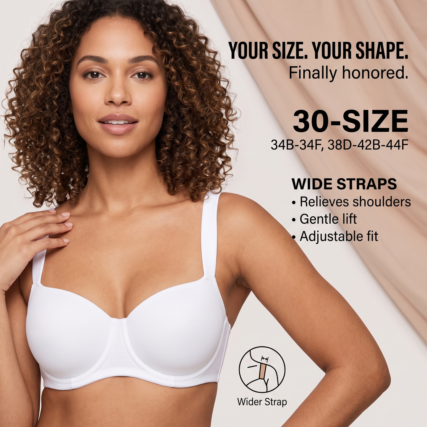 🩷Unlined Balconette Bra with Deep Gather & Lift✨