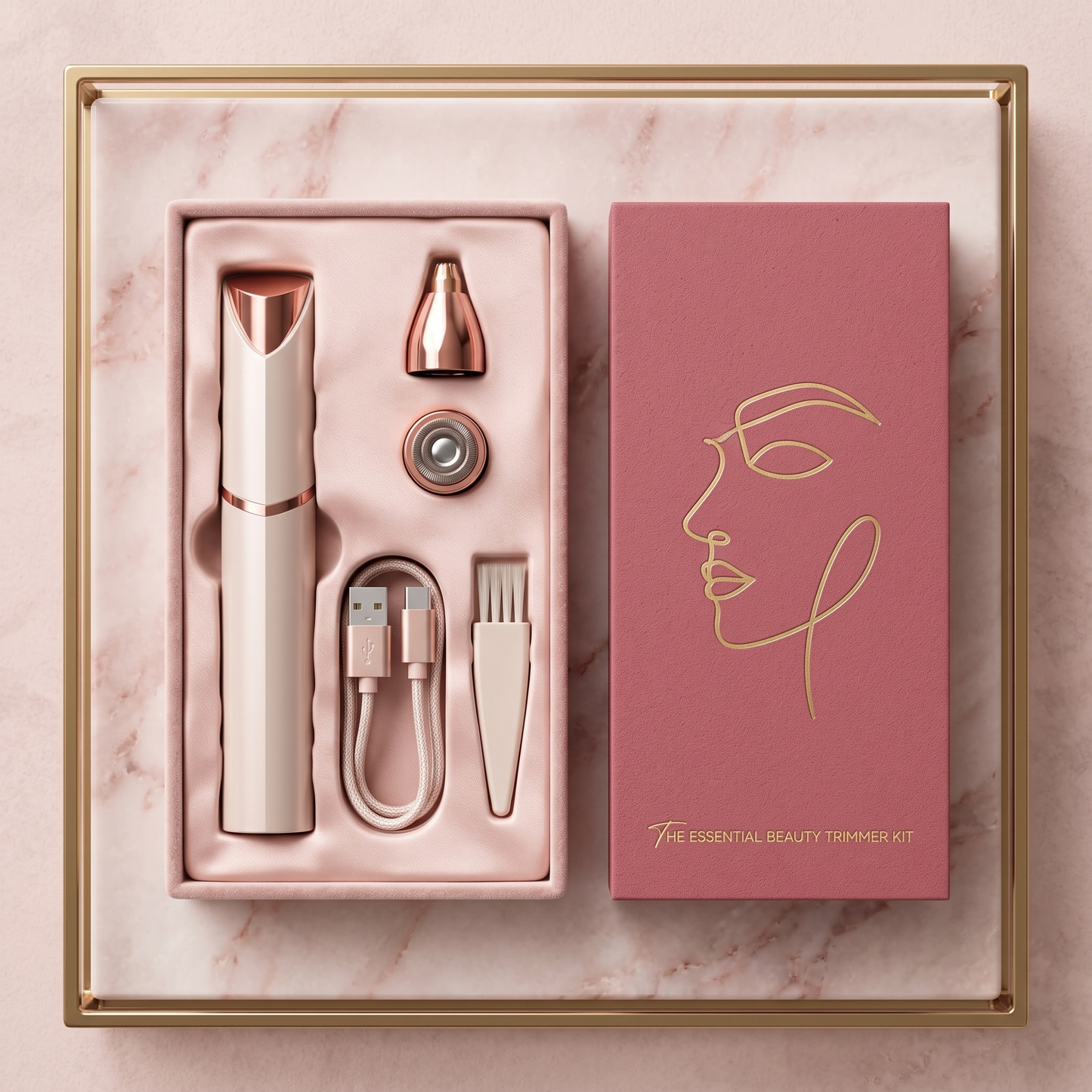 ✨2-in-1 Precision Eyebrow & Facial Hair Trimmer | 18K Gold-Plated
