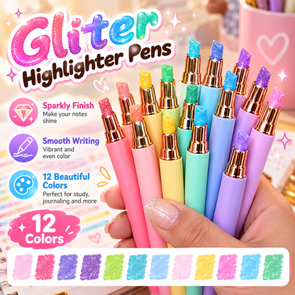 ✨ Glitter Highlighter Pens – Add Shimmer to Notes, Journals & Creative Projects 🌈
