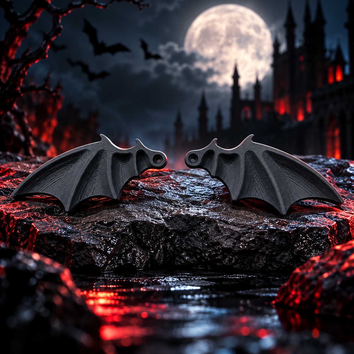 🦇 3D Bat Wing License Plate Decoration - Gothic Car Accessories