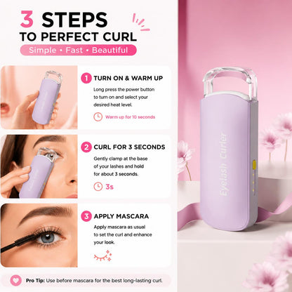 Rechargeable Electric Heated Eyelash Curler - Perfect Lash Curl in Seconds 👁️✨