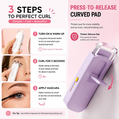 Rechargeable Electric Heated Eyelash Curler - Perfect Lash Curl in Seconds 👁️✨