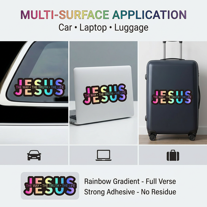 "Jesus: The Way, The Truth, The Life" Christian Vinyl Decal