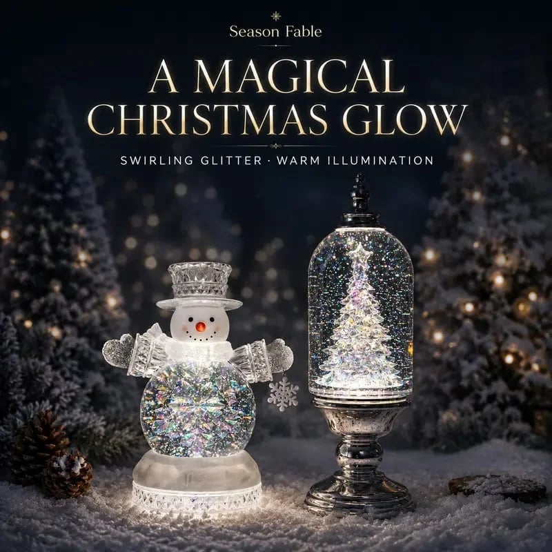 🎄❄️ Illuminated Musical Christmas Snow Globe Lantern – Light-Up Swirling Snow Holiday Decor ✨🎵