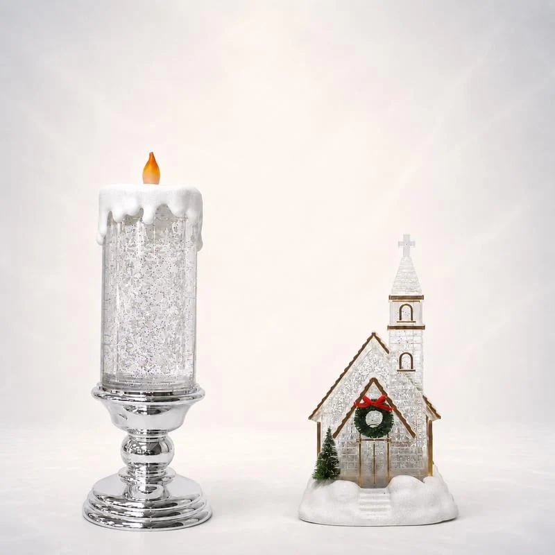 🎄❄️ Illuminated Musical Christmas Snow Globe Lantern – Light-Up Swirling Snow Holiday Decor ✨🎵