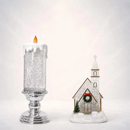 🎄❄️ Illuminated Musical Christmas Snow Globe Lantern – Light-Up Swirling Snow Holiday Decor ✨🎵