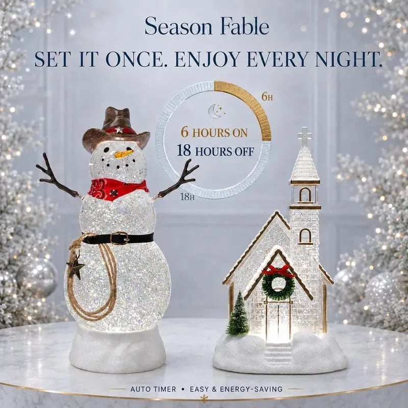 🎄❄️ Illuminated Musical Christmas Snow Globe Lantern – Light-Up Swirling Snow Holiday Decor ✨🎵