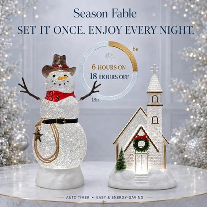 🎄❄️ Illuminated Musical Christmas Snow Globe Lantern – Light-Up Swirling Snow Holiday Decor ✨🎵