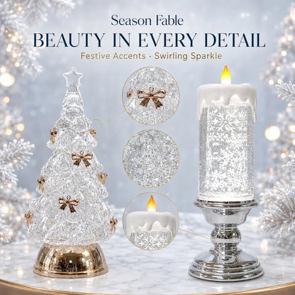🎄❄️ Illuminated Musical Christmas Snow Globe Lantern – Light-Up Swirling Snow Holiday Decor ✨🎵