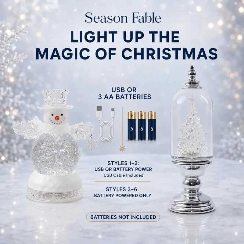 🎄❄️ Illuminated Musical Christmas Snow Globe Lantern – Light-Up Swirling Snow Holiday Decor ✨🎵