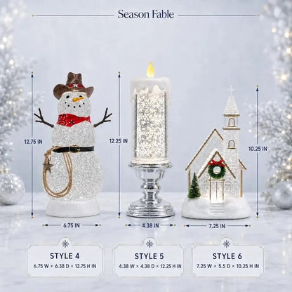 🎄❄️ Illuminated Musical Christmas Snow Globe Lantern – Light-Up Swirling Snow Holiday Decor ✨🎵