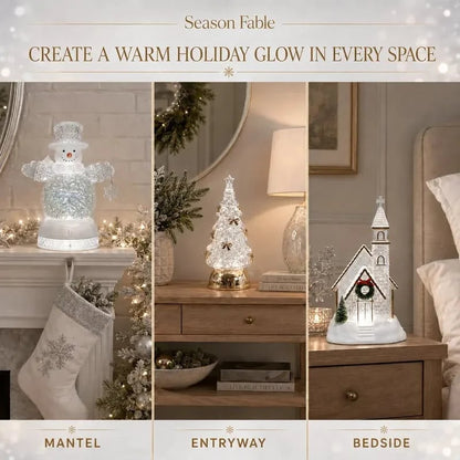 🎄❄️ Illuminated Musical Christmas Snow Globe Lantern – Light-Up Swirling Snow Holiday Decor ✨🎵