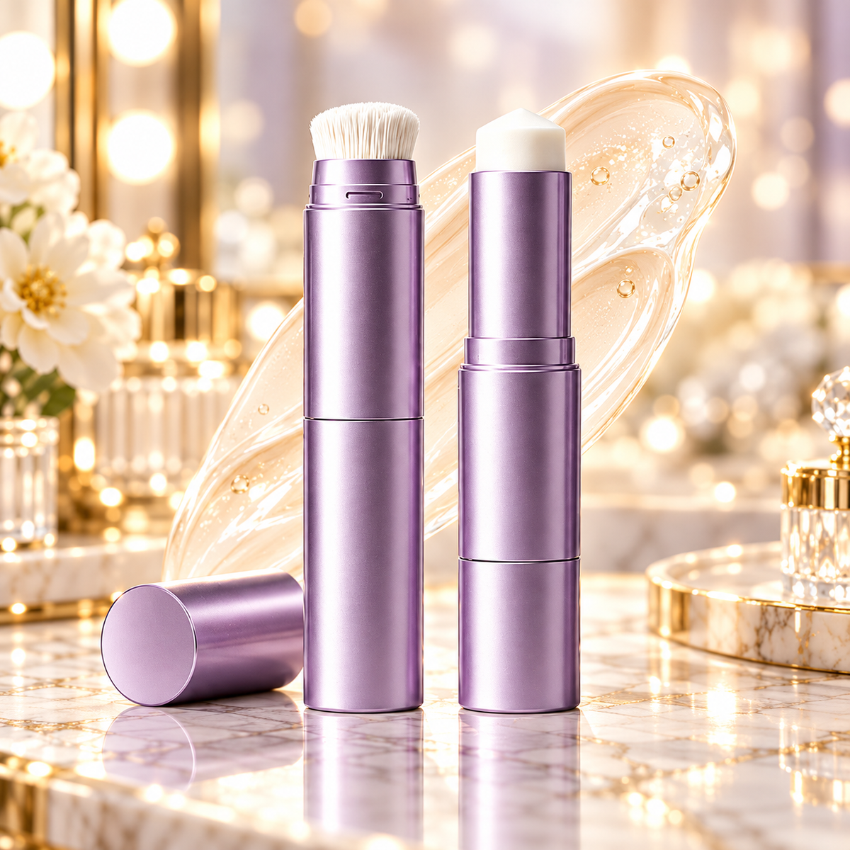 ✨ 2-in-1 Color Changing Foundation Stick with Brush