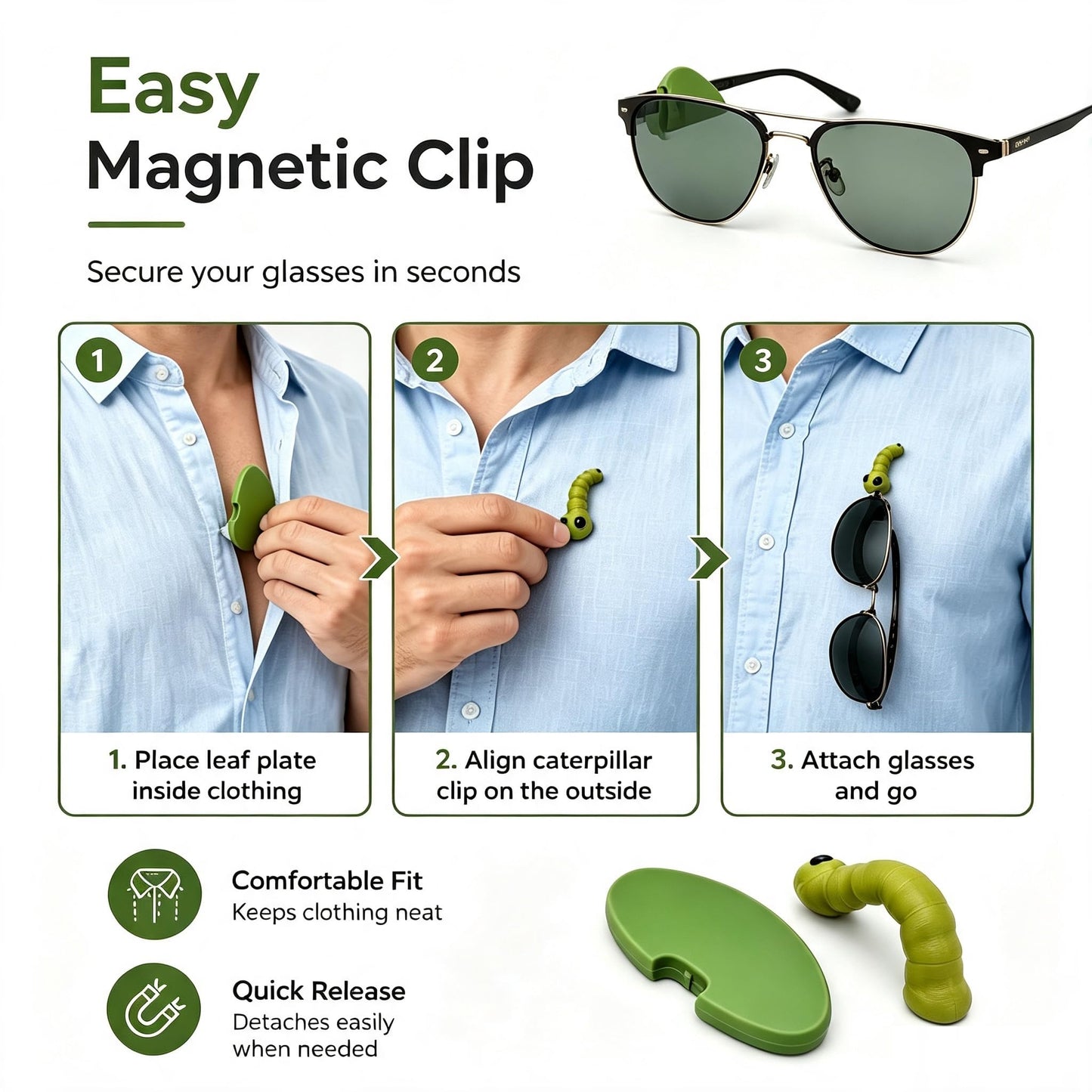 How to use magnetic eyeglass holder