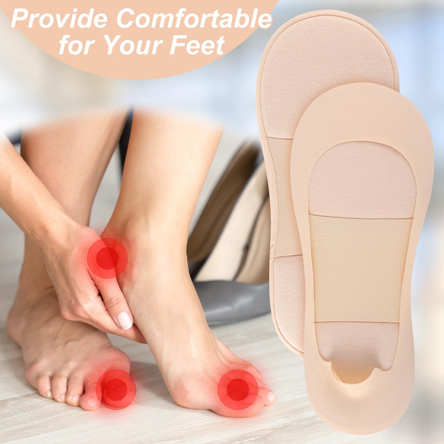 Padded Invisible Boat Socks for Women
