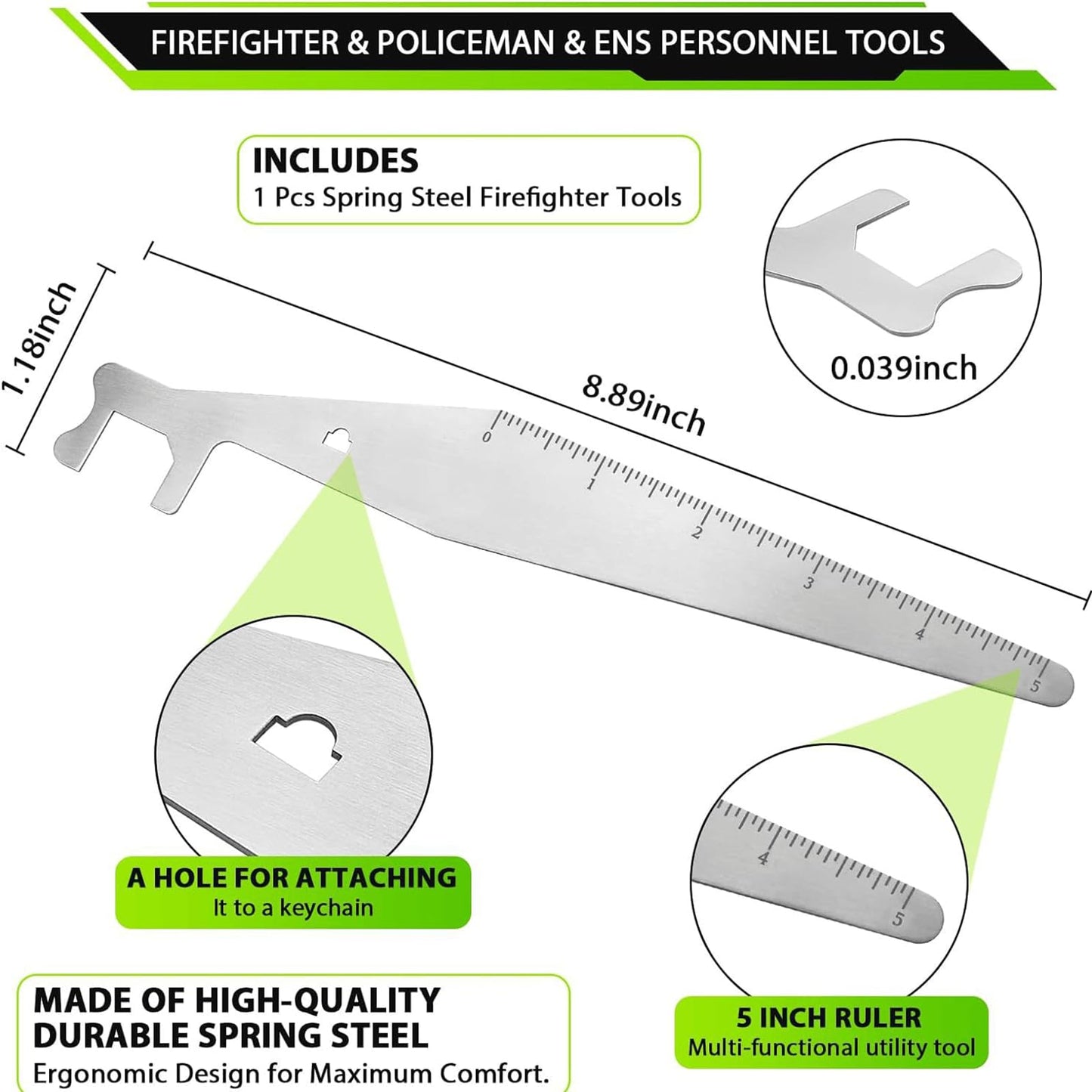 🔧 Stainless Steel Utility Pry Tool 📏 Multi-Purpose EDC Design