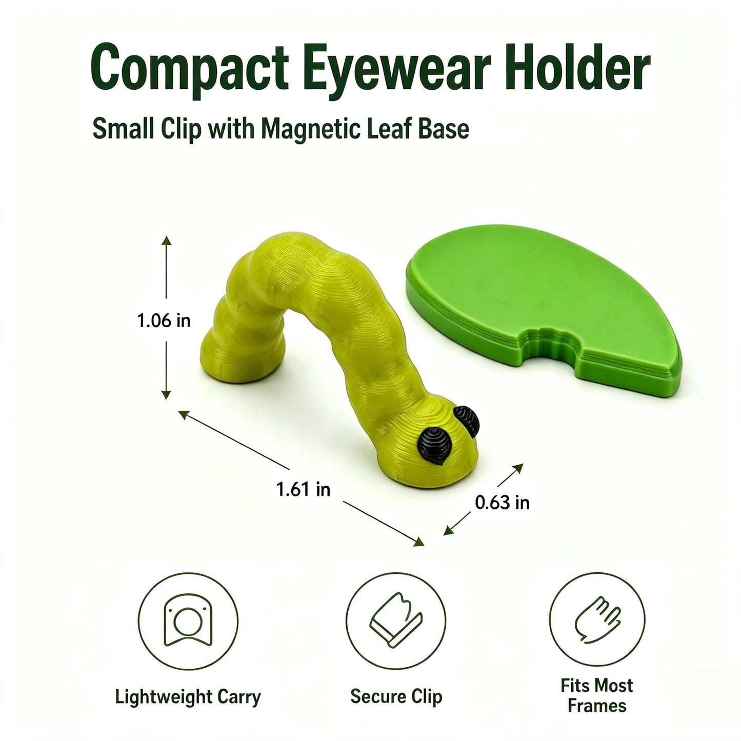 Magnetic eyeglass holder size