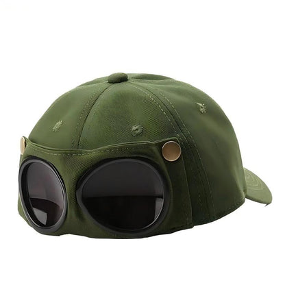 Men's Pilot Goggle Baseball Cap | Vintage Aviator Hat