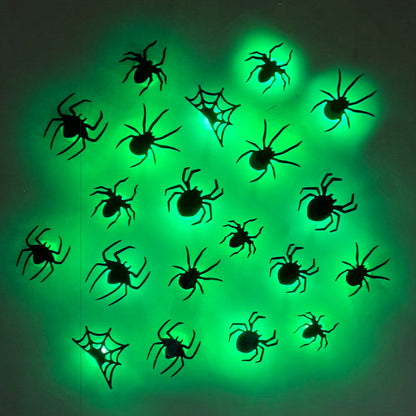 🦇 21-Piece 3D LED Bat & Spider Halloween Wall Decor Set