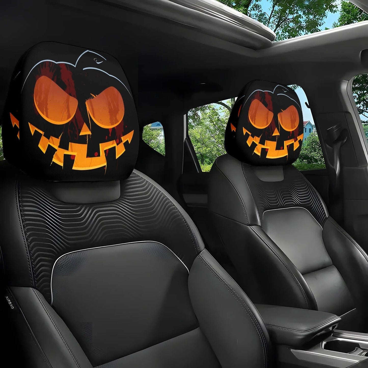 👻Spooky Halloween Car Headrest Covers (2-Pack) | Universal Fit😎