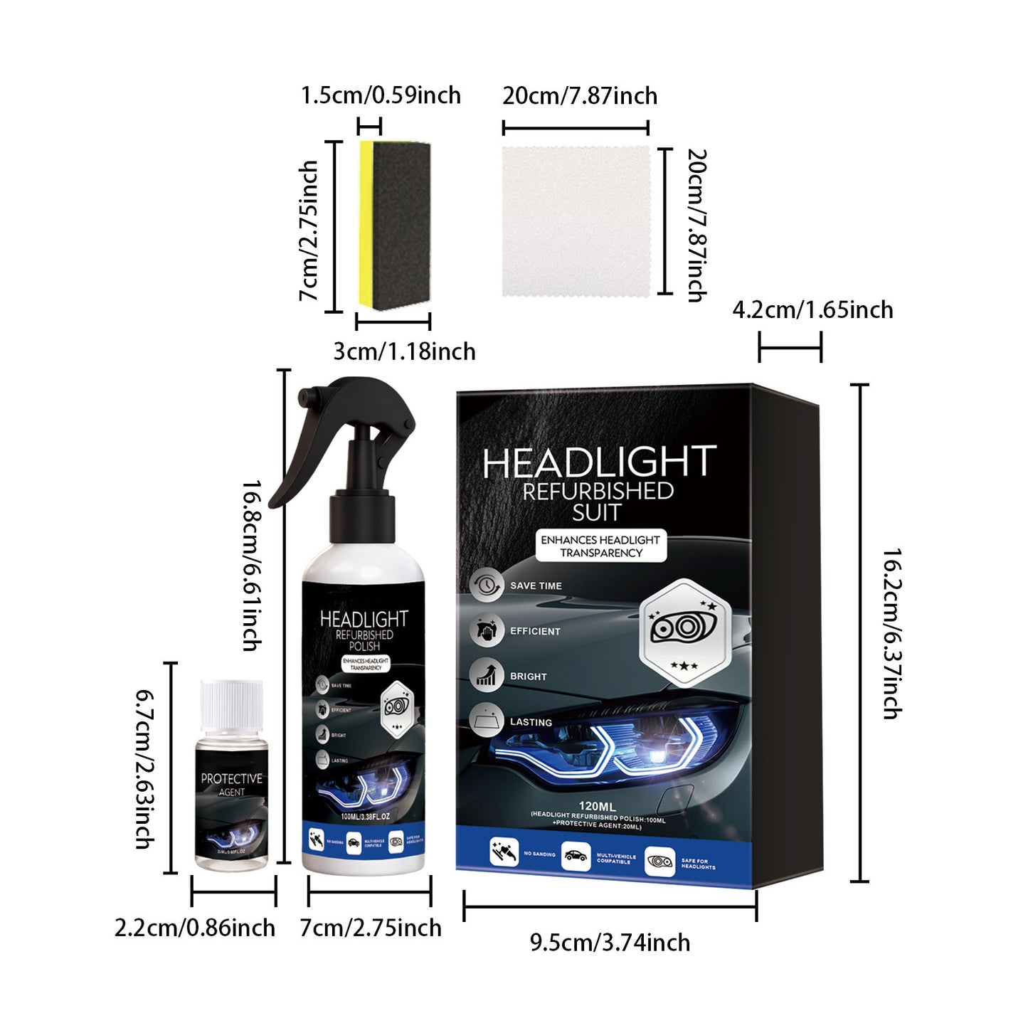🚗Professional Headlight Restoration Kit | Clear Oxidation & Yellowing