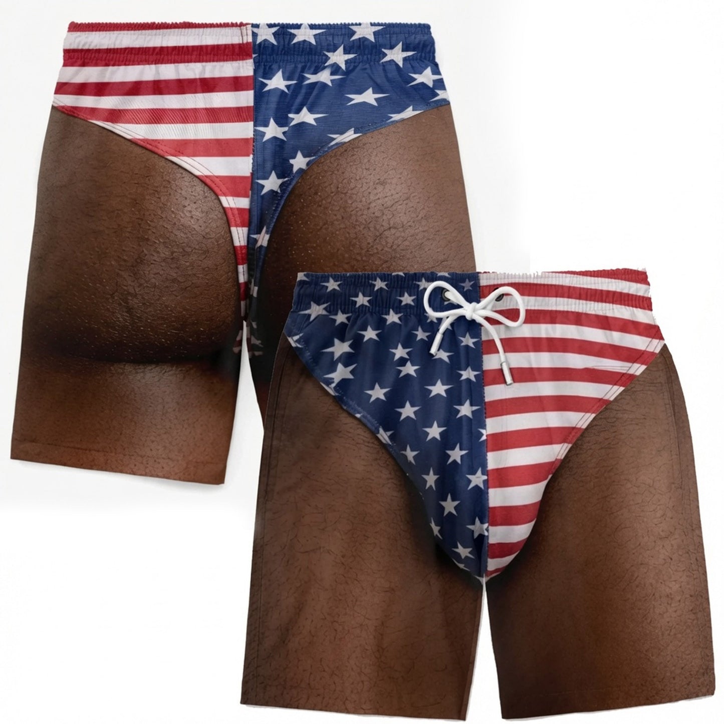 🌴Custom American Flag Illusion Beach Shorts | Funny Gift S-5XL👀
