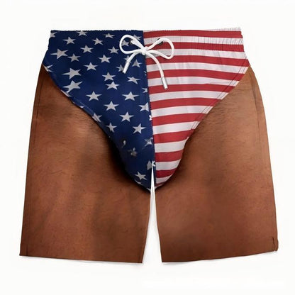 🌴Custom American Flag Illusion Beach Shorts | Funny Gift S-5XL👀