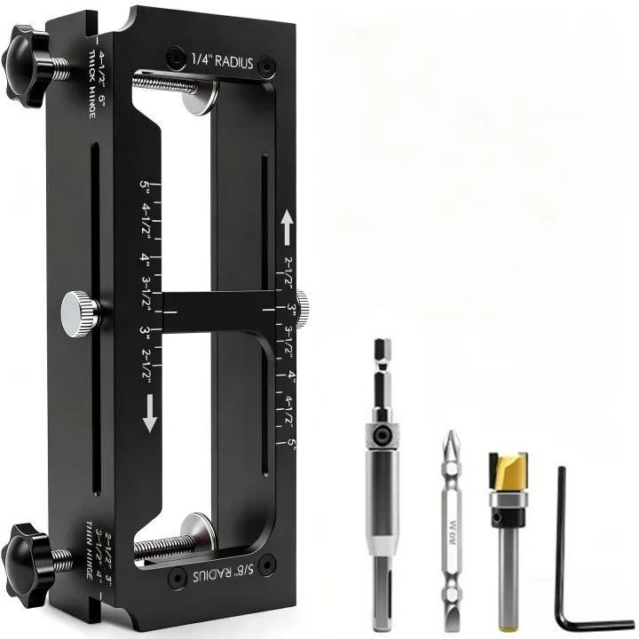 Professional Door Hinge Router Jig Kit | Adjustable Mortise Slotter