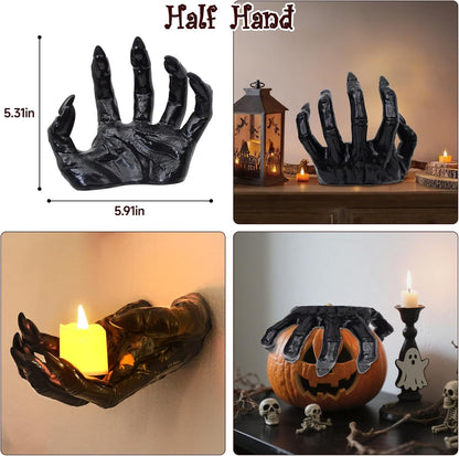 😱Realistic Ghost Hand LED Candle Holder Set | Gothic Wall Decor👻