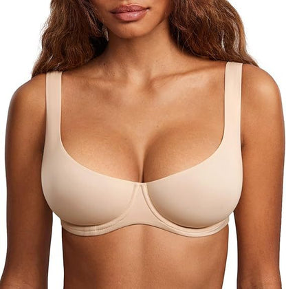 🩷Unlined Balconette Bra with Deep Gather & Lift✨