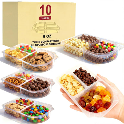 🍓3-Compartment Reusable Snack Containers with Lids